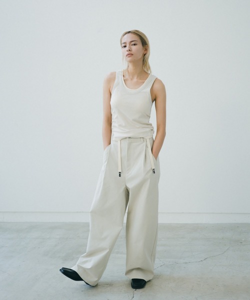 lit（リット）の「Waist Tab Straight Pants（その他パンツ・レディース・キナリ/ブラック・36/38）」の7枚目の写真