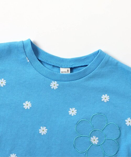 apres les cours（アプレレクール）の「【WEB限定】ハート・フラワーアップリケフリルTシャツ（Tシャツ/カットソー・キッズ・オフホワイト/サックスブルー/アイボリー/ピンク/ネイビー/その他2・120/110/90/80/130/140/100）」の12枚目の写真