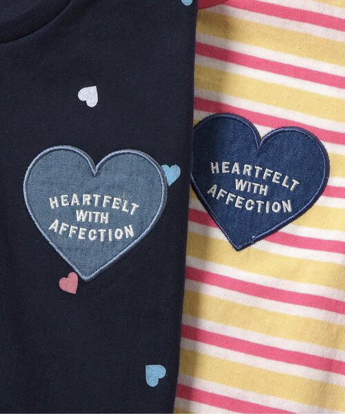 apres les cours（アプレレクール）の「【WEB限定】ハート・フラワーアップリケフリルTシャツ（Tシャツ/カットソー・キッズ・オフホワイト/サックスブルー/アイボリー/ピンク/ネイビー/その他2・120/110/90/80/130/140/100）」の16枚目の写真