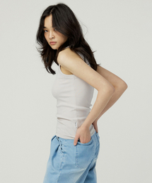スリーバー3905 ソフトリブスリーブレス グレー 袖なしTシャツ