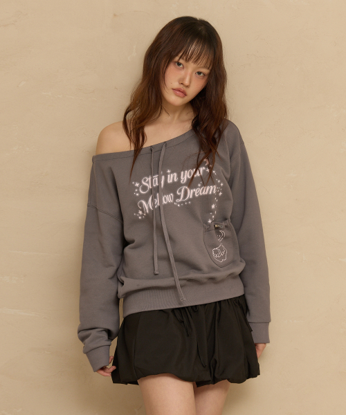 WaiKei(ワイケイ)の「メロウドリーム オフショルダースウェット チャコール(スウェット・レディース・その他・FREE)」の1枚目の写真