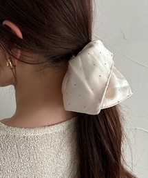 apres jour clair | 【apres jour clair】ストーン付きスクエアシュシュ(シュシュ)