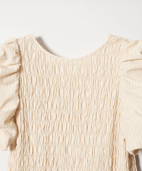 EMMEL REFINES(エメルリファインズ)の「<EMMEL REFINES>EM ストライプ シャーリング フレア ワンピース(ワンピース・レディース・ベージュ/ライトブルー・M/S)」の13枚目の写真