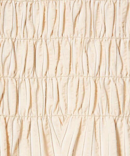 EMMEL REFINES(エメルリファインズ)の「<EMMEL REFINES>EM ストライプ シャーリング フレア ワンピース(ワンピース・レディース・ベージュ/ライトブルー・M/S)」の17枚目の写真