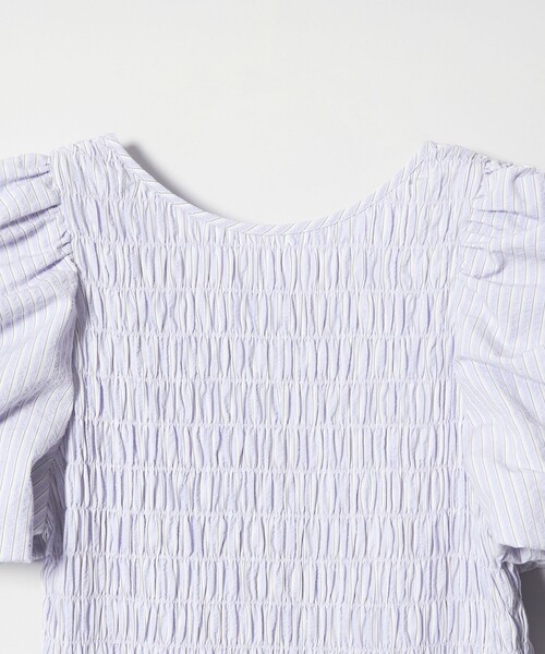 EMMEL REFINES(エメルリファインズ)の「<EMMEL REFINES>EM ストライプ シャーリング フレア ワンピース(ワンピース・レディース・ベージュ/ライトブルー・M/S)」の21枚目の写真