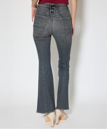 rienda（リエンダ）の「レースアップハイウエストデニムパンツ 春服（デニムパンツ）」