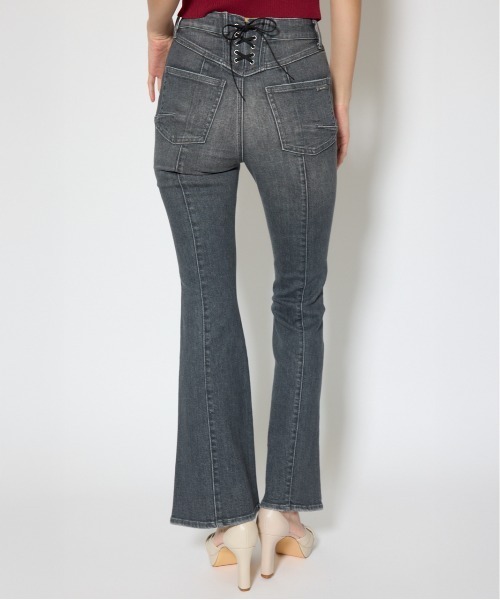 rienda(リエンダ)の「レースアップハイウエストデニムパンツ 春服(デニムパンツ・レディース・ブラック/ライトブルー/ホワイト・X-SMALL/SMALL/MEDIUM)」の3枚目の写真