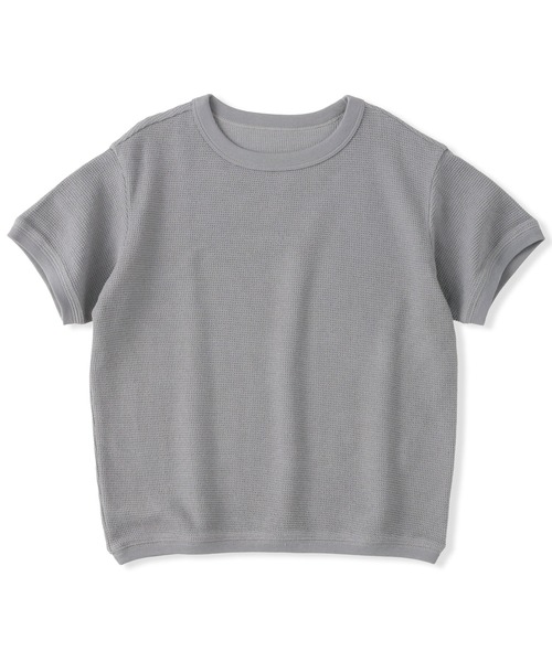 無印良品(ムジルシリョウヒン)の「キッズ ワッフル編みクルーネック半袖Tシャツ(Tシャツ/カットソー・キッズ・ピンク系/キナリ/カーキ系/ブルー系/ネイビー/グレー系・130/110/120/140/150)」の1枚目の写真