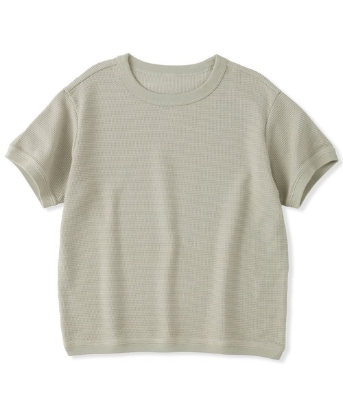 無印良品(ムジルシリョウヒン)の「キッズ ワッフル編みクルーネック半袖Tシャツ(Tシャツ/カットソー・キッズ・ピンク系/キナリ/カーキ系/ブルー系/ネイビー/グレー系・130/110/120/140/150)」の3枚目の写真