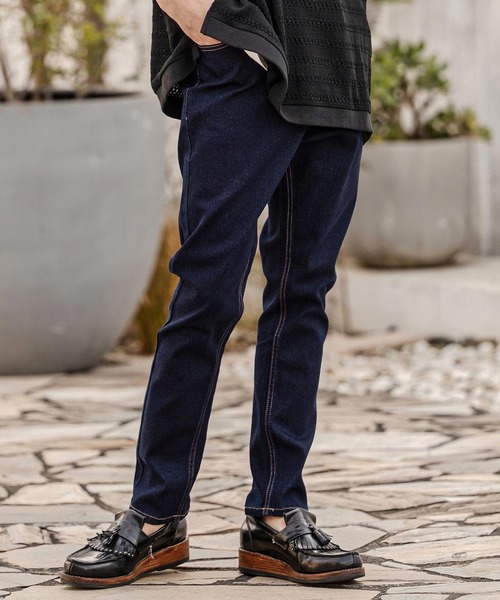 CAMBIO（カンビオ）の「mp14750-サルエルテーパードデニムパンツ(HLCM0267)（デニムパンツ・メンズ・ブラック/インディゴブルー/ワンウォッシュ/ブルー系その他・S/M/L）」の4枚目の写真