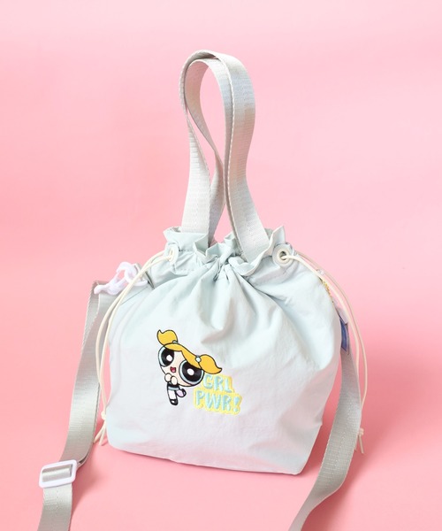 FUNALIVE(ファンアライブ)の「ThePowerpuffGirls パワーパフガールズ 巾着ショルダー トートバッグ 刺繍(ショルダーバッグ・レディース・ブルー/グリーン/ピンク・FREE)」の1枚目の写真