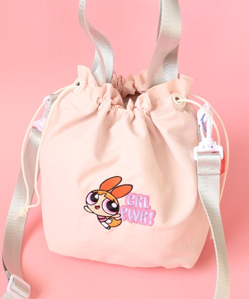 FUNALIVE(ファンアライブ)の「ThePowerpuffGirls パワーパフガールズ 巾着ショルダー トートバッグ 刺繍(ショルダーバッグ・レディース・ブルー/グリーン/ピンク・FREE)」の6枚目の写真