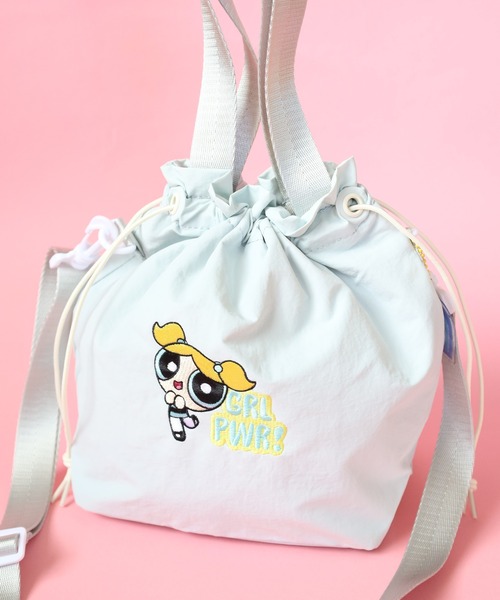 FUNALIVE(ファンアライブ)の「ThePowerpuffGirls パワーパフガールズ 巾着ショルダー トートバッグ 刺繍(ショルダーバッグ・レディース・ブルー/グリーン/ピンク・FREE)」の8枚目の写真