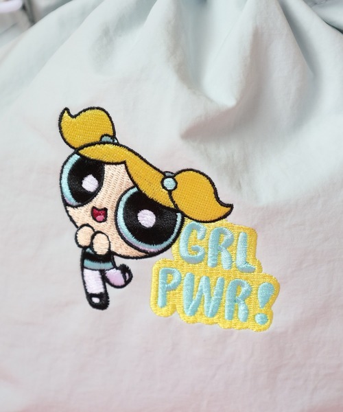 FUNALIVE(ファンアライブ)の「ThePowerpuffGirls パワーパフガールズ 巾着ショルダー トートバッグ 刺繍(ショルダーバッグ・レディース・ブルー/グリーン/ピンク・FREE)」の10枚目の写真