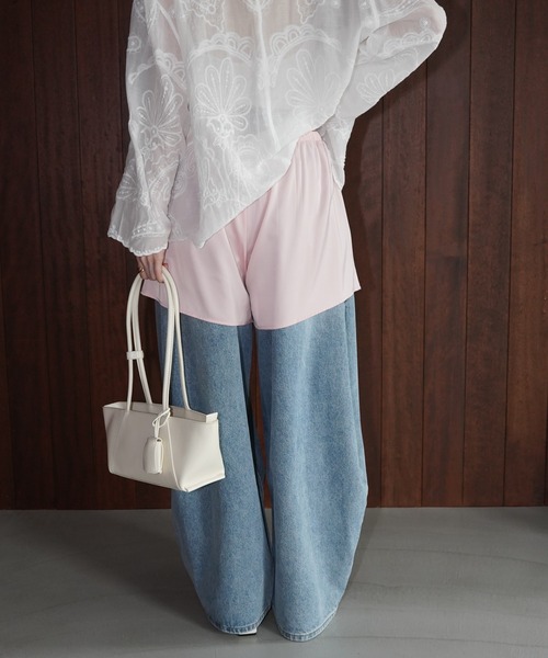chuclla(チュクラ)の「カーブシルエットワイドデニム chw26s135(デニムパンツ・レディース・ブルー・S/M/L)」の16枚目の写真