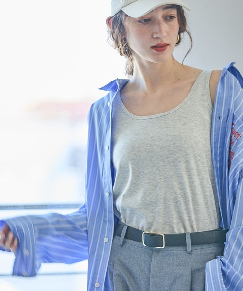 GEORGE'S(ジョージズ)の「リブタンク(タンクトップ・レディース・オフホワイト/ブラック/ブルー/グレー・FREE)」の18枚目の写真