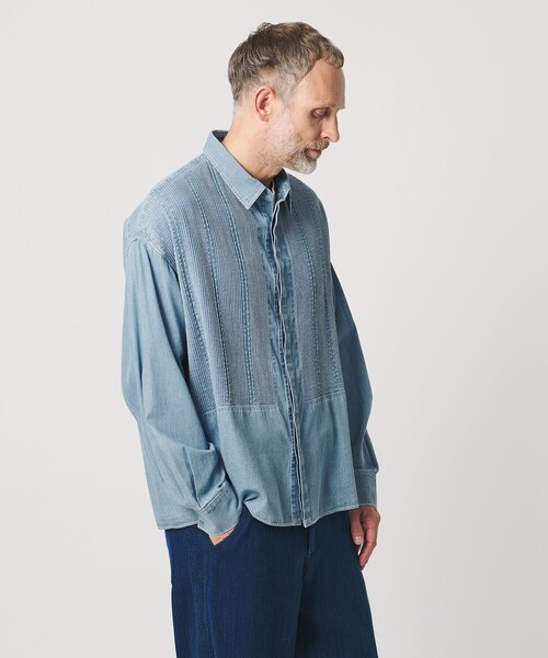 Pheeta（フィータ）の「＜Pheeta＞Trinity  デニムシャツ ‐UNISEX‐ /015CMen-SH5D（シャツ/ブラウス・レディース・ライトブルー/ブラック・1/2）」の3枚目の写真