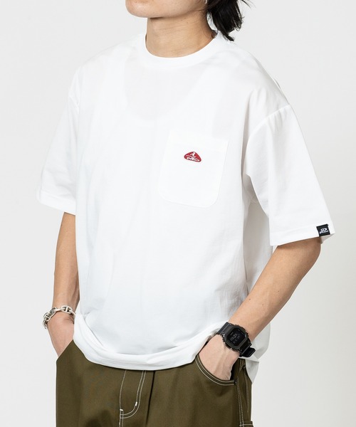 Piko（ピコ）の「【k】〔PIKO/ピコ〕ポケット刺繍/フロントロゴ コットンライク 半袖Tシャツ セットアップ展開有り（Tシャツ/カットソー・メンズ・ホワイト系1/ホワイト系2/ブラック系2/ネイビー系2/ブラック系1/カーキ系1・MEDIUM/LARGE/X-LARGE）」の8枚目の写真
