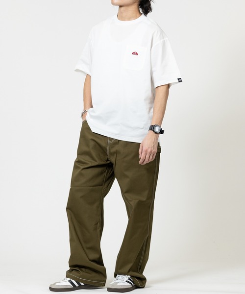 Piko（ピコ）の「【k】〔PIKO/ピコ〕ポケット刺繍/フロントロゴ コットンライク 半袖Tシャツ セットアップ展開有り（Tシャツ/カットソー・メンズ・ホワイト系1/ホワイト系2/ブラック系2/ネイビー系2/ブラック系1/カーキ系1・MEDIUM/LARGE/X-LARGE）」の11枚目の写真