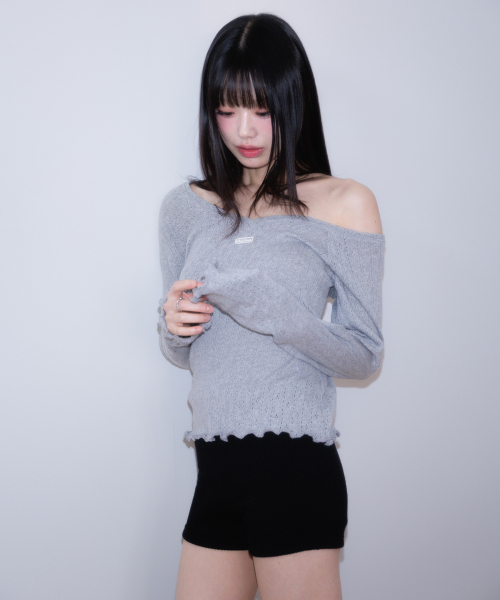 ROSEFRANTZ（ロゼフランツ）の「Lace Label V-Neck Long Sleeve [Gray]（Tシャツ/カットソー・レディース・アッシュグレー・OS）」の8枚目の写真