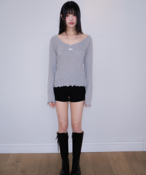ROSEFRANTZ（ロゼフランツ）の「Lace Label V-Neck Long Sleeve [Gray]（Tシャツ/カットソー・レディース・アッシュグレー・OS）」の13枚目の写真