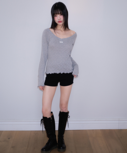 ROSEFRANTZ（ロゼフランツ）の「Lace Label V-Neck Long Sleeve [Gray]（Tシャツ/カットソー・レディース・アッシュグレー・OS）」の15枚目の写真