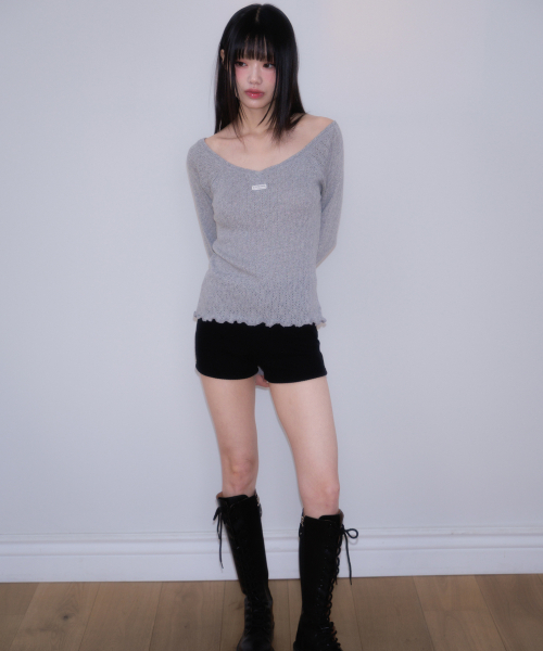 ROSEFRANTZ（ロゼフランツ）の「Lace Label V-Neck Long Sleeve [Gray]（Tシャツ/カットソー・レディース・アッシュグレー・OS）」の16枚目の写真