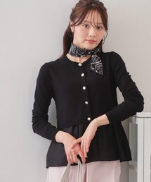 index（インデックス）の「ペプラムレイヤード多釦カーディガン【洗濯機OK】（カーディガン/ボレロ）」