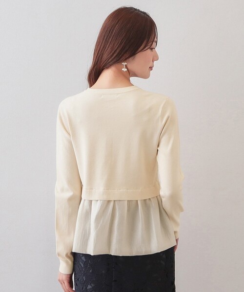 index（インデックス）の「ペプラムレイヤード多釦カーディガン【洗濯機OK】（カーディガン/ボレロ・レディース・アイボリー/ブラック/サックスブルー・36/38/40/42）」の18枚目の写真