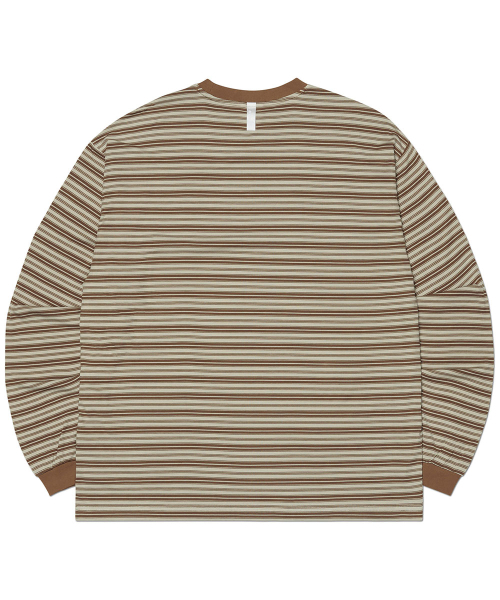 NOMANUAL（NOMANUAL）の「OFFBEAT STRIPE LONG SLEEVE TEE - BROWN（Tシャツ/カットソー・レディース・その他・LARGE/SMALL/MEDIUM/X-LARGE）」の6枚目の写真