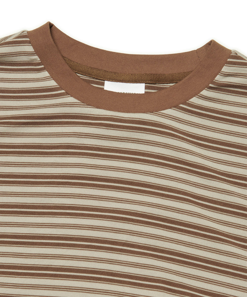 NOMANUAL（NOMANUAL）の「OFFBEAT STRIPE LONG SLEEVE TEE - BROWN（Tシャツ/カットソー・レディース・その他・LARGE/SMALL/MEDIUM/X-LARGE）」の2枚目の写真