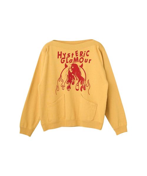 HYSTERIC GLAMOUR（ヒステリックグラマー）の「FIRE WOMAN ボートネックスウェット（スウェット・メンズ・ブラック/イエロー/ホワイト・X-LARGE/LARGE/MEDIUM/SMALL）」の3枚目の写真