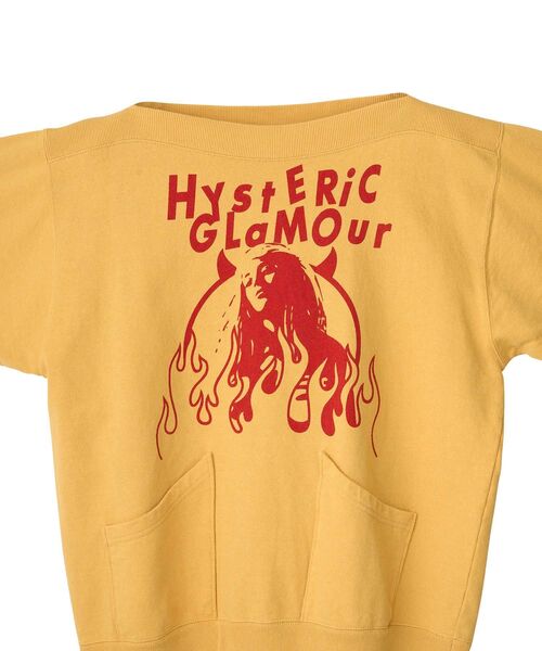 HYSTERIC GLAMOUR（ヒステリックグラマー）の「FIRE WOMAN ボートネックスウェット（スウェット・メンズ・ブラック/イエロー/ホワイト・X-LARGE/LARGE/MEDIUM/SMALL）」の8枚目の写真