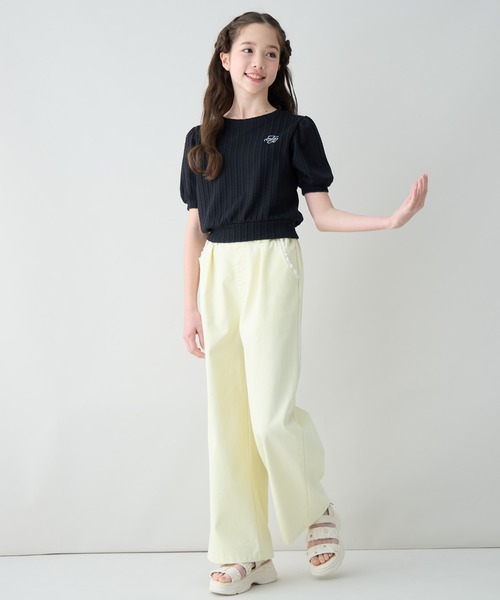Amourire girl（アムリールガール）の「ワンポイントロゴTシャツ（Tシャツ/カットソー・キッズ・サックスブルー/ブラック/オフホワイト・150cm/140cm/130cm/160cm）」の10枚目の写真