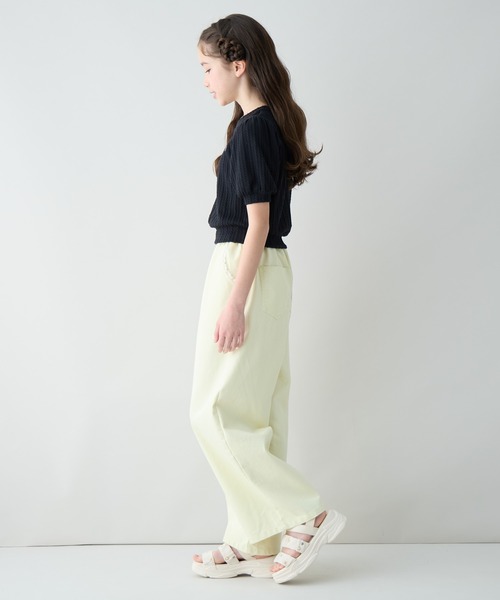 Amourire girl（アムリールガール）の「ワンポイントロゴTシャツ（Tシャツ/カットソー・キッズ・サックスブルー/ブラック/オフホワイト・150cm/140cm/130cm/160cm）」の4枚目の写真