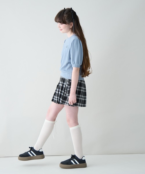 Amourire girl（アムリールガール）の「ワンポイントロゴTシャツ（Tシャツ/カットソー・キッズ・サックスブルー/ブラック/オフホワイト・150cm/140cm/130cm/160cm）」の15枚目の写真