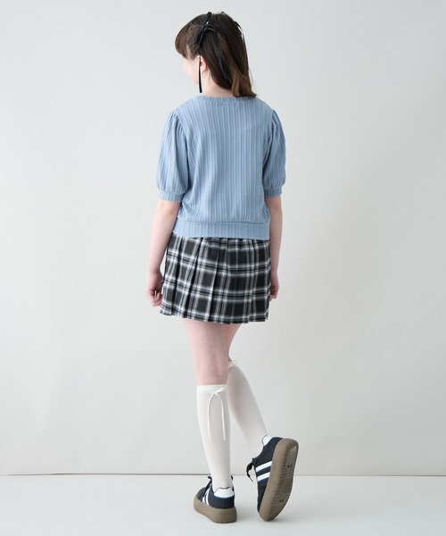 Amourire girl（アムリールガール）の「ワンポイントロゴTシャツ（Tシャツ/カットソー・キッズ・サックスブルー/ブラック/オフホワイト・150cm/140cm/130cm/160cm）」の17枚目の写真