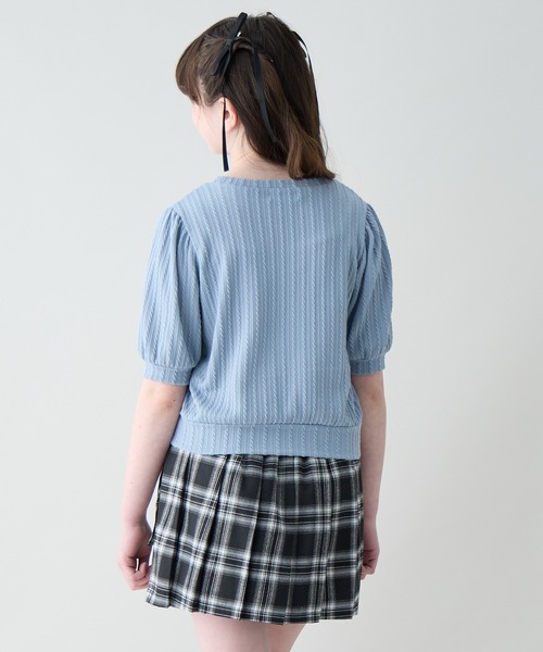 Amourire girl（アムリールガール）の「ワンポイントロゴTシャツ（Tシャツ/カットソー・キッズ・サックスブルー/ブラック/オフホワイト・150cm/140cm/130cm/160cm）」の18枚目の写真