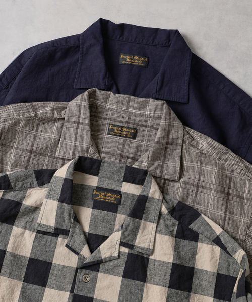 JOURNAL STANDARD J.S HOMESTEAD（ジャーナルスタンダードホームステッド）の「J.S.Homestead / リラックス オープン コットン リネン 長袖 シャツ（シャツ/ブラウス・メンズ・ネイビー/ウッド/ブラック系その他・LARGE/MEDIUM）」の5枚目の写真