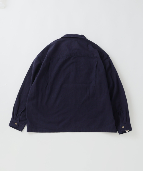 JOURNAL STANDARD J.S HOMESTEAD（ジャーナルスタンダードホームステッド）の「J.S.Homestead / リラックス オープン コットン リネン 長袖 シャツ（シャツ/ブラウス・メンズ・ネイビー/ウッド/ブラック系その他・LARGE/MEDIUM）」の10枚目の写真