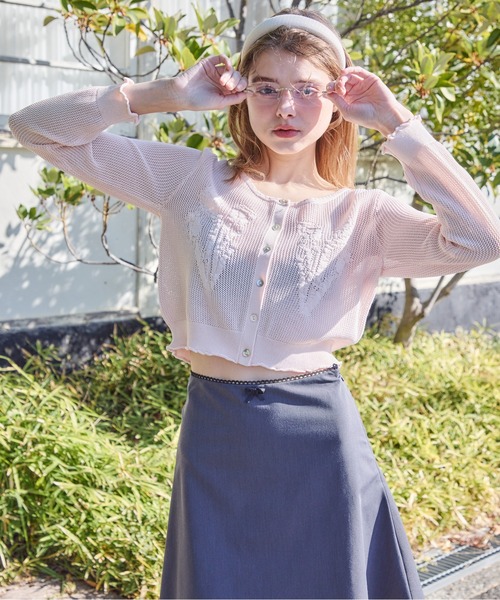 etre loin(エトルワン)の「Tulip crochet cardigan(カーディガン/ボレロ・レディース・ピンク/サックスブルー/ホワイト・M)」の8枚目の写真
