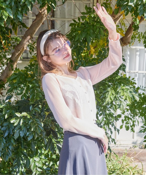 etre loin(エトルワン)の「Tulip crochet cardigan(カーディガン/ボレロ・レディース・ピンク/サックスブルー/ホワイト・M)」の13枚目の写真