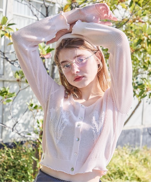 etre loin(エトルワン)の「Tulip crochet cardigan(カーディガン/ボレロ・レディース・ピンク/サックスブルー/ホワイト・M)」の7枚目の写真