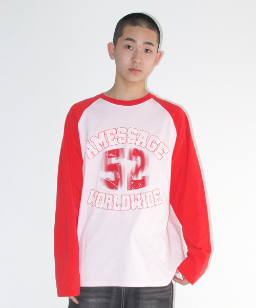 AMESWORLDWIDE(アメスワールドワイド)の「VINTAGE 52 RAGLAN LS TEE RED(Tシャツ/カットソー・レディース・その他・LARGE/MEDIUM/SMALL)」の3枚目の写真