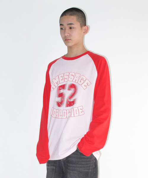 AMESWORLDWIDE(アメスワールドワイド)の「VINTAGE 52 RAGLAN LS TEE RED(Tシャツ/カットソー・レディース・その他・LARGE/MEDIUM/SMALL)」の5枚目の写真