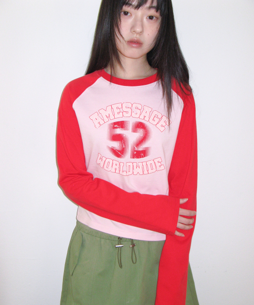 AMESWORLDWIDE(アメスワールドワイド)の「VINTAGE 52 RAGLAN LS TEE RED(Tシャツ/カットソー・レディース・その他・LARGE/MEDIUM/SMALL)」の9枚目の写真