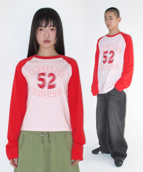 AMESWORLDWIDE(アメスワールドワイド)の「VINTAGE 52 RAGLAN LS TEE RED(Tシャツ/カットソー・レディース・その他・LARGE/MEDIUM/SMALL)」の11枚目の写真