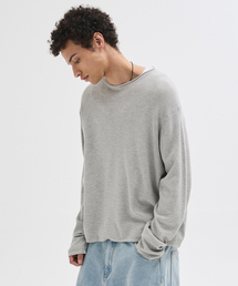 LEIRE（ルアール）の「カットオフテクスチャーニット [グレー]（ニット/セーター）」