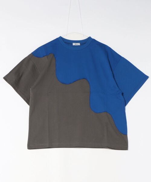 unica(ユニカ)の「twoピースバイカラーTシャツ laides(Tシャツ/カットソー・レディース・ブルー系その他/ブラック×ホワイト/グレー×ピンク・F)」の2枚目の写真