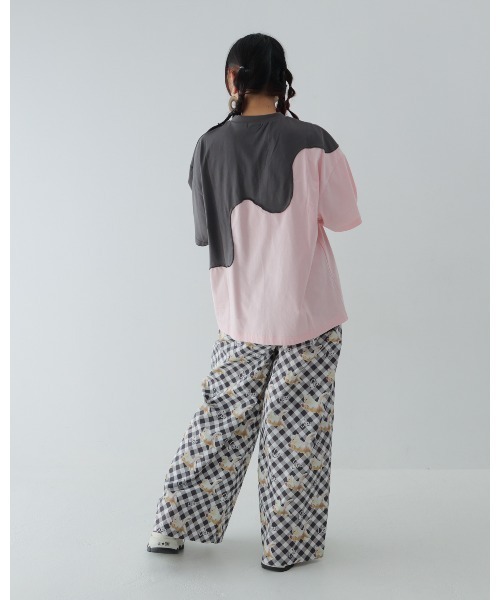 unica(ユニカ)の「twoピースバイカラーTシャツ laides(Tシャツ/カットソー・レディース・ブルー系その他/ブラック×ホワイト/グレー×ピンク・F)」の6枚目の写真